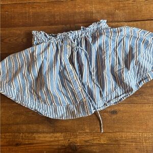 Anthropologie Blue and White Striped Skirt